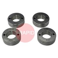 4017219 PATON K-Groove Feed Roller Set of 4 - Flux Cored Wire: 0.8 - 1.0mm (4 Roll Drive)