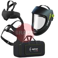 4600.110 Optrel Clearmaxx Grinding Helmet & Swiss Air PAPR Air Fed Halfmask System, Ready To Grind Package