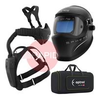 4600.190 Optrel Sphere X CLT Auto Darkening Welding Helmet & Swiss Air PAPR Air Fed Halfmask System, Ready to Weld Package