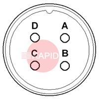 AMP04PS 4 Way Amphenol Panel Socket (18-4)