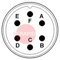 AMP06PP 6 Way Amphenol Panel Plug (18-12)