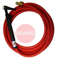 CK-CK9V12RSFRG CK9V Gas Cooled TIG Torch with 1pc 3.8m Superflex Cable & Gas Valve, 3/8