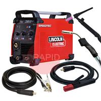 K14098-1MP Lincoln Speedtec 180C, 3 in 1 Multi-Process MIG / TIG & Arc Welder, with Arc Leads, MIG & TIG Torches, 230V, 1ph