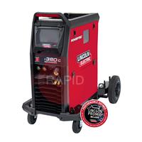 K14288-2 Lincoln Powertec i380C Advanced MIG Inverter Welder Air Cooled Package - 400v, 3ph