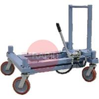 KBM-28-080 Gullco Hydraulic Adjustable Lift Undercarriage with Self-Aligning Spring Loaded Caster Wheel Assemblies for Self-Propelled Operation (installed)