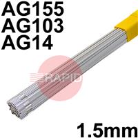 RO431506 SIF SILVER SOLDER No 43, 1.5mm Brazing Wire, 6 Rod Pack - EN ISO 17672: AG 155, EN 1044: AG 103, BS 1845: AG 14