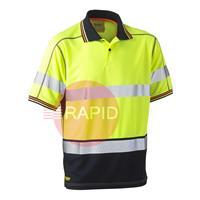 UKK1219T_TT05 Polo Shirt Two Tone Hi-Vis Polyester Mesh Short Sleeve