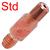 Binzel-M6-StdTip-28  Binzel M6 Standard Contact Tip. 0.6mm - 1.6mm dia, 28mm long