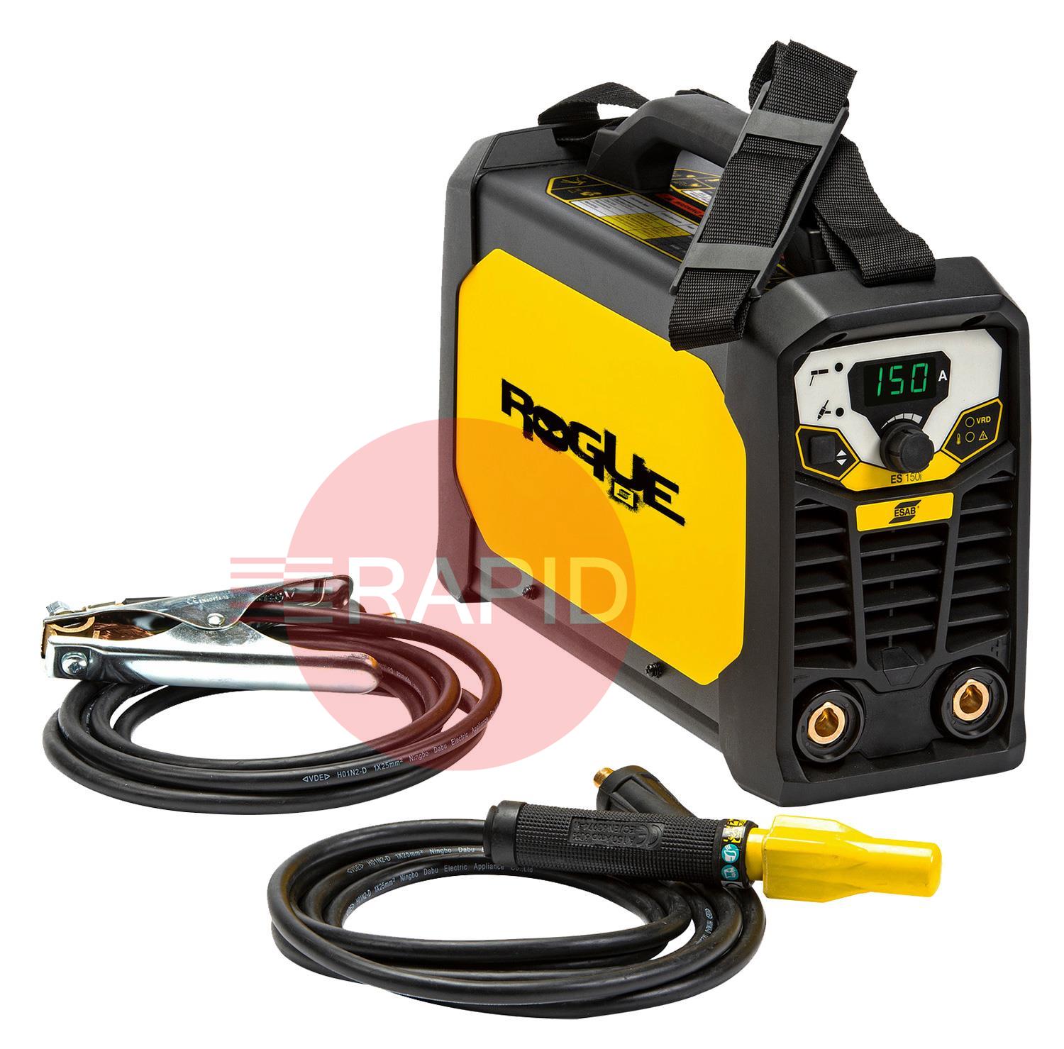 0700500076  ESAB Rogue ES 150i Ready To Weld Package with 3m MMA Cable Set - 230v