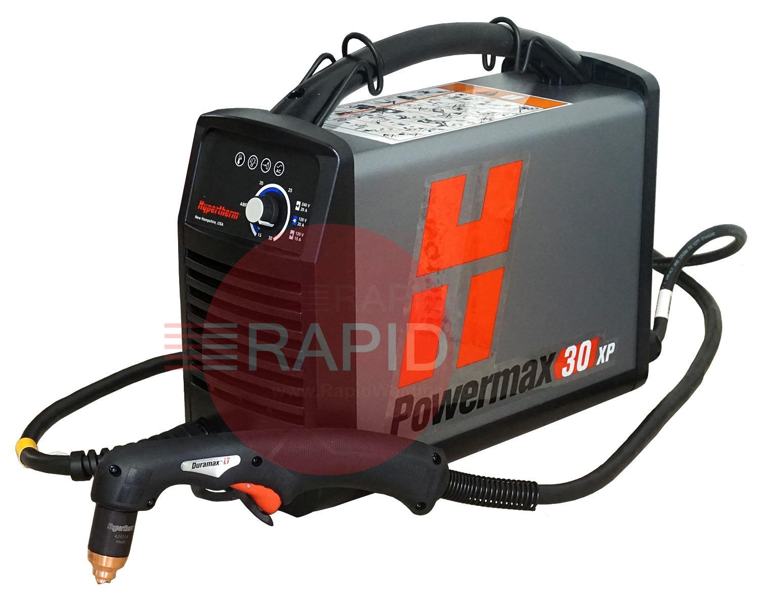 088082  Hypertherm Powermax 30 XP Plasma Cutter with 4.5m Torch, Dual Voltage 110v & 240v CE