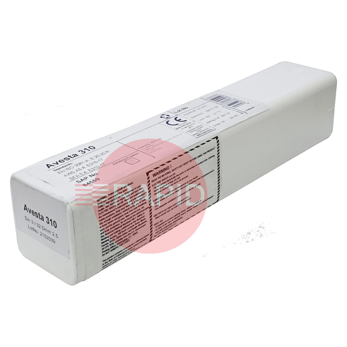 84559  Bohler Avesta 310, 2.5mm x 300mm, 3.6kg Packet