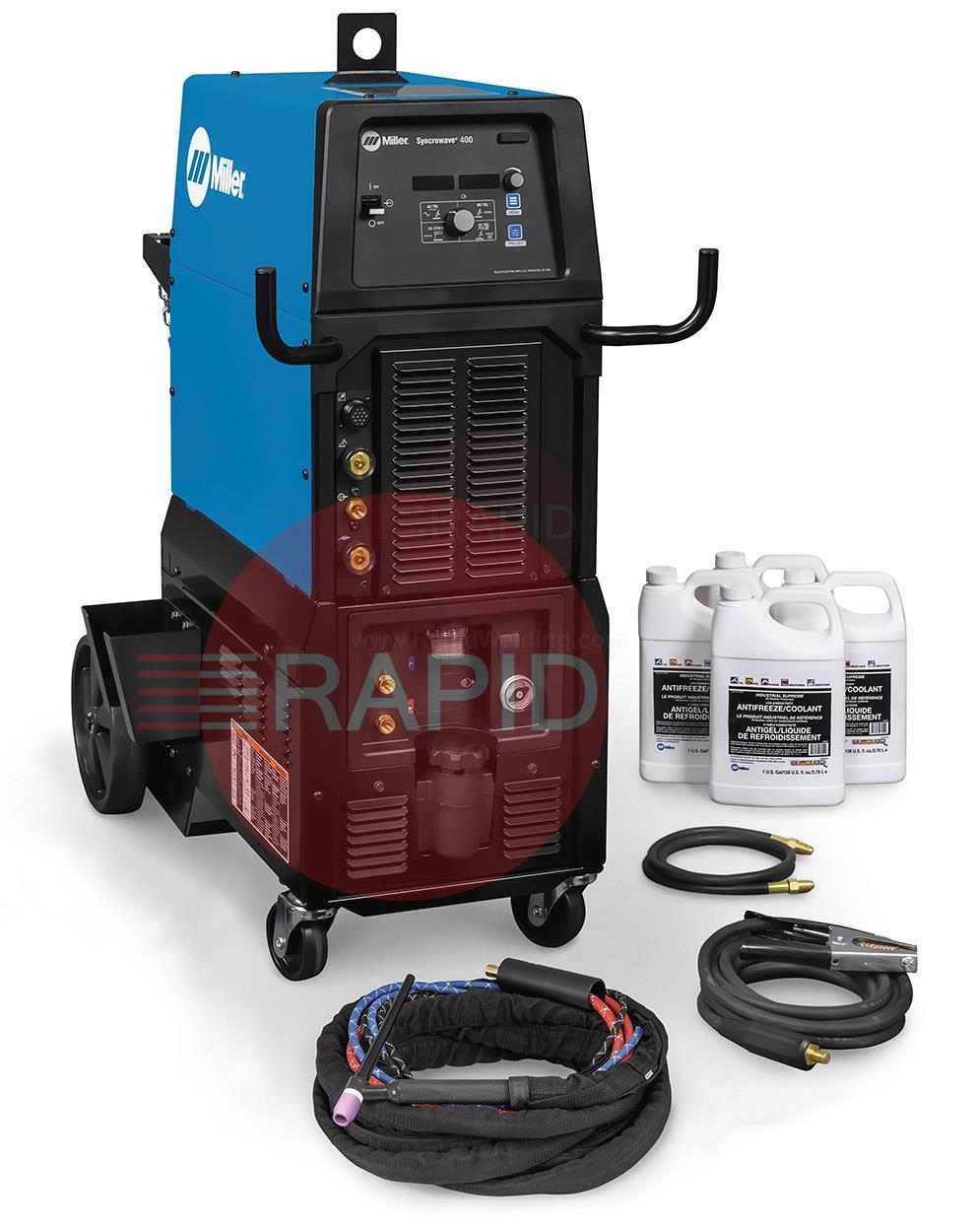 907783003WP  Miller Syncrowave 400 AC/DC Water Cooled Tig Welder Package, 400v