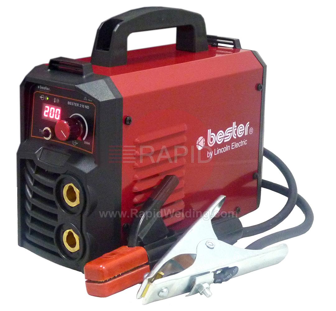 B18258-1  Lincoln Bester 210-ND MMA Inverter Arc Welder, with 3m Arc Leads - 230v, 1ph