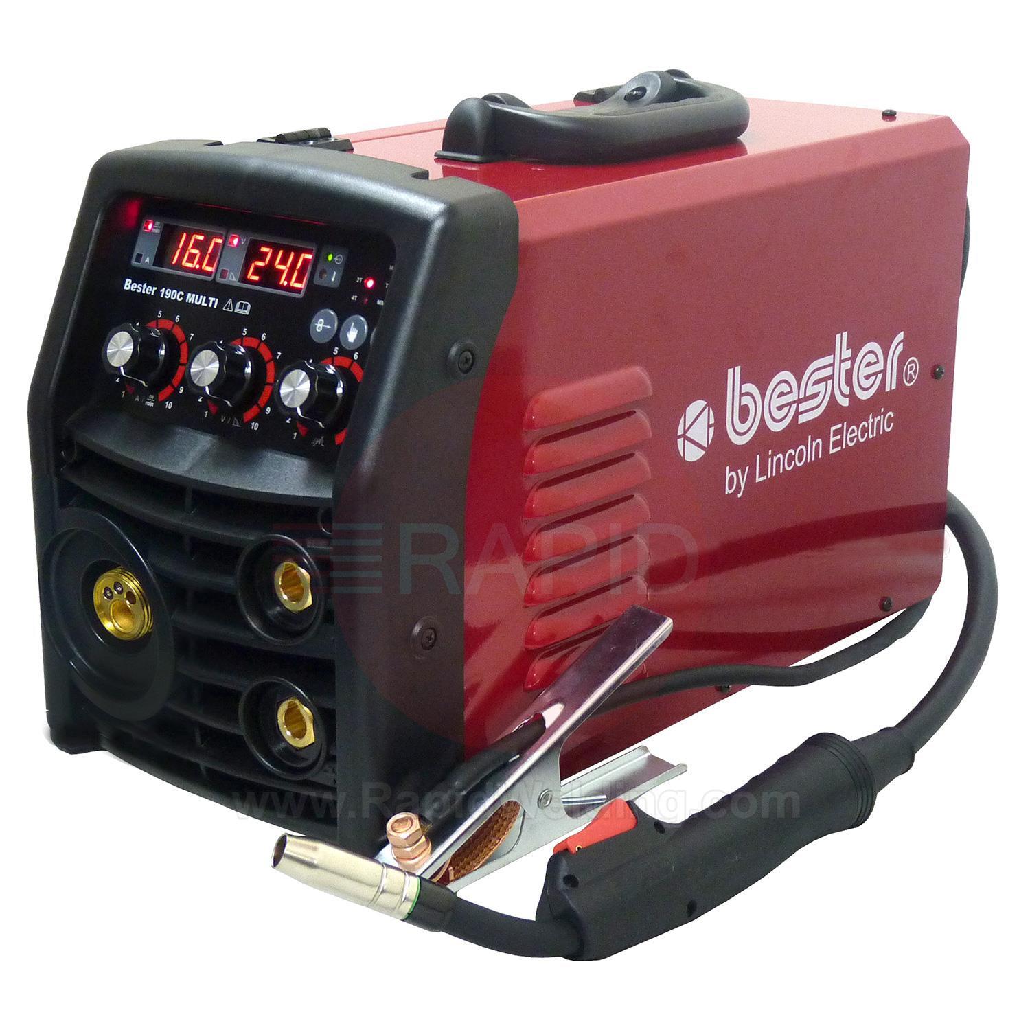 B18259-1  Lincoln Bester 190C Multi Process MIG, TIG, MMA Inverter Welder - 240v, 1ph