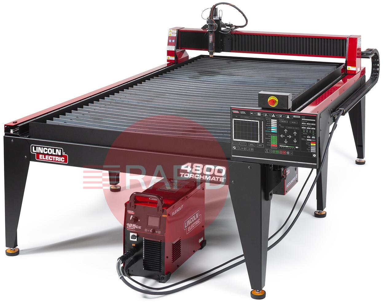 BK-LECS-125CE-4800  Weekly Hire Lincoln Torchmate 4800 4ft x 8ft CNC Plasma Cutting Table with FlexCut 125 CE Plasma Cutter