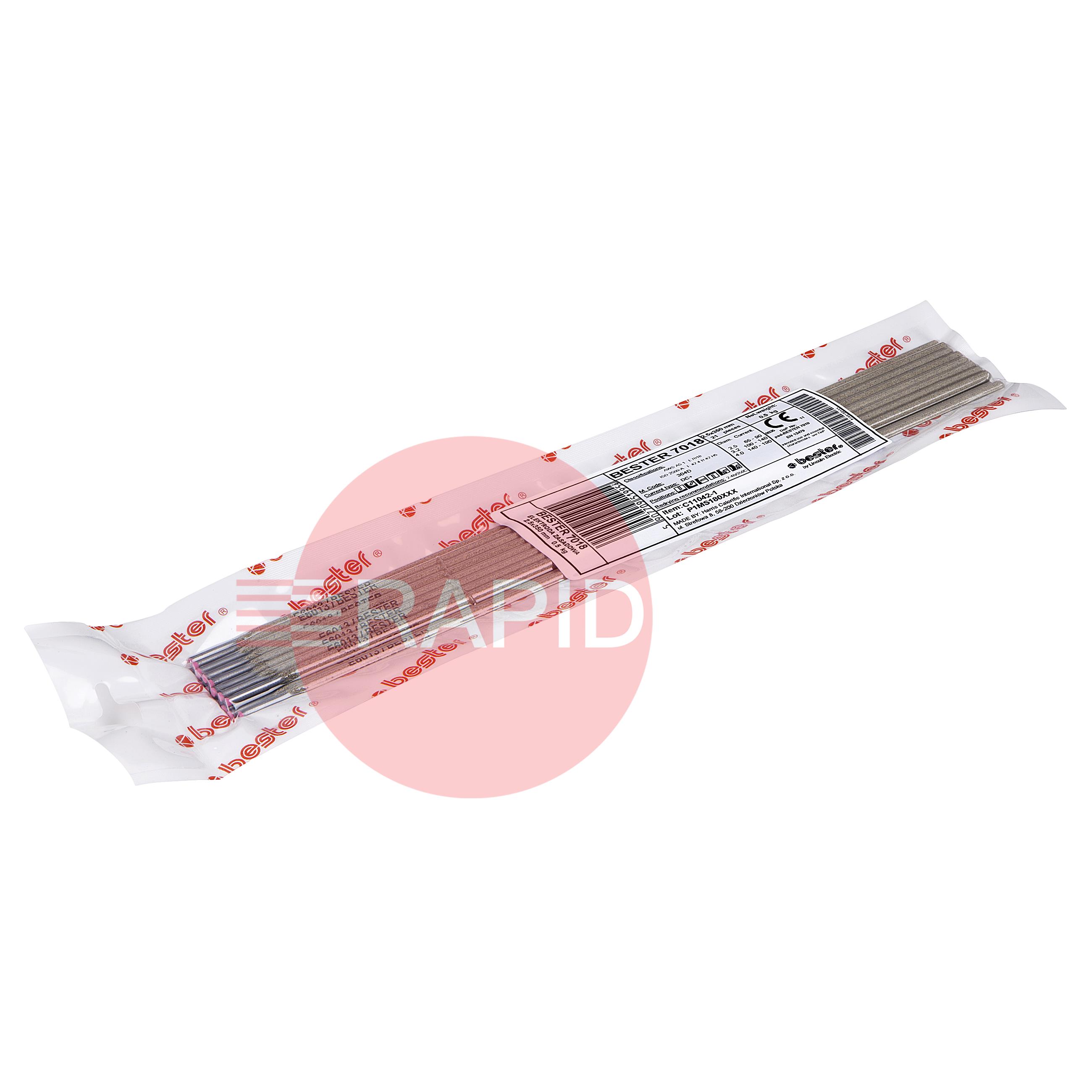 C11042-1  Lincoln Bester 7018 Basic, 2.5mm x 350mm Coated Electrode, 0.5Kg 22pcs Blister Pack