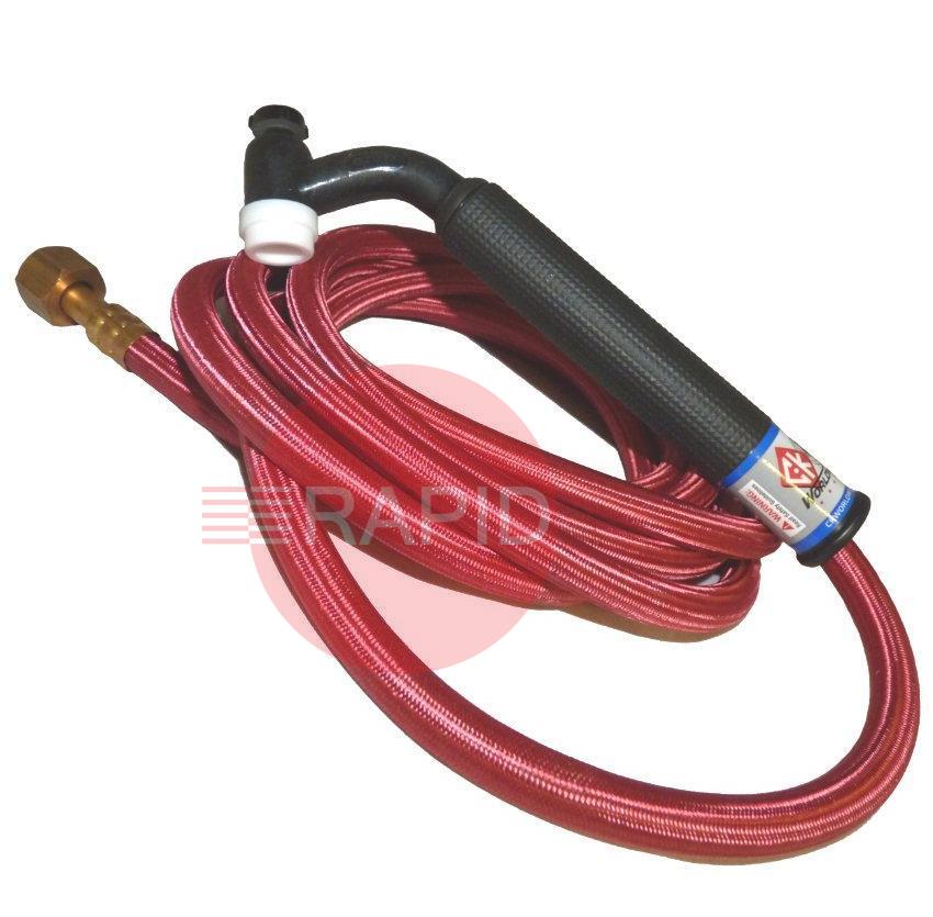 CK-CK2112HSFFX  CK210 Flex Head Gas Cooled 200 Amp TIG Torch with 3.8m Superflex Hose, 3/8 BSP