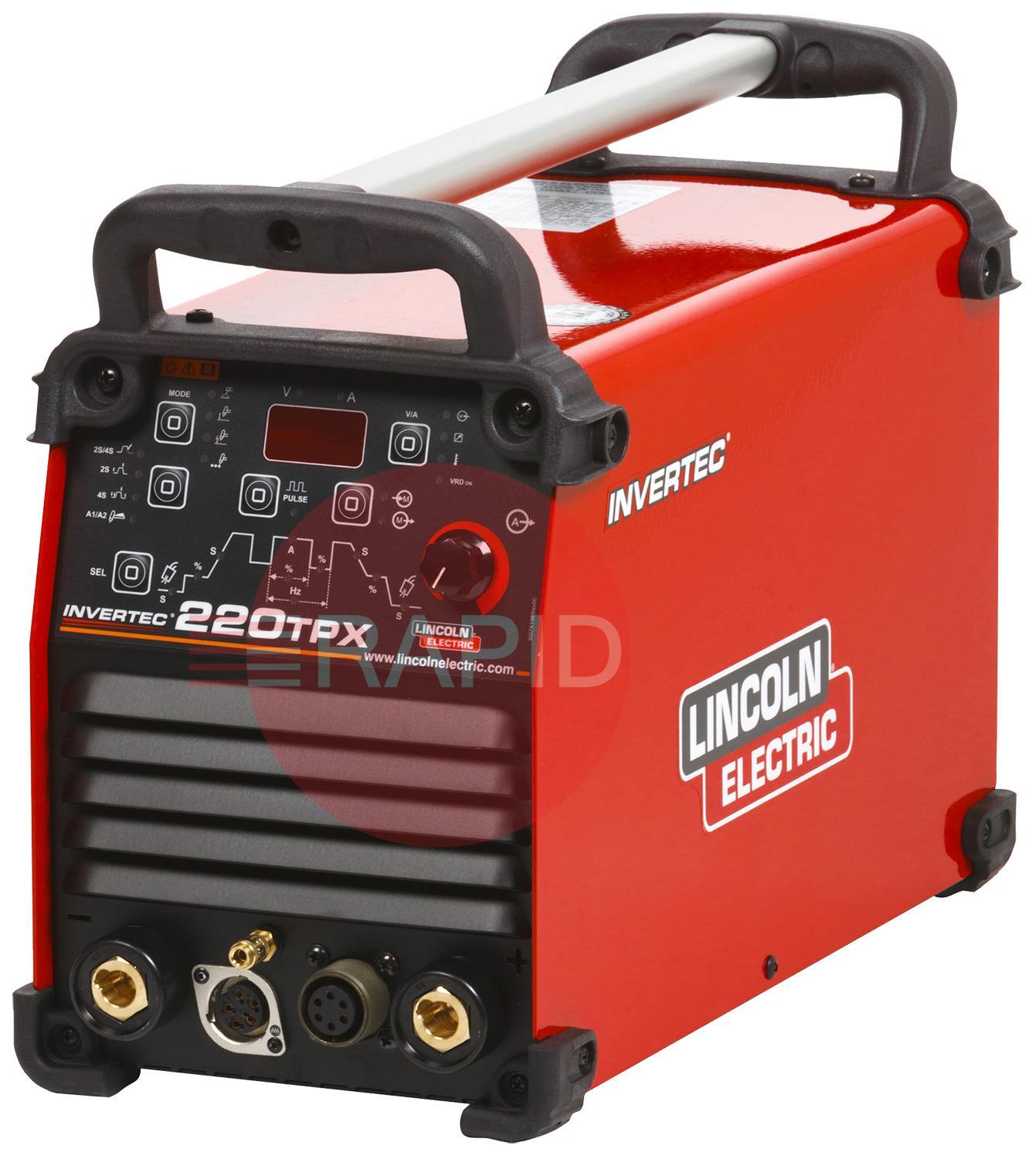 K12057-1  Lincoln Invertec 220TPX DC Inverter TIG Welder Power Source - 115v / 230v, 1ph