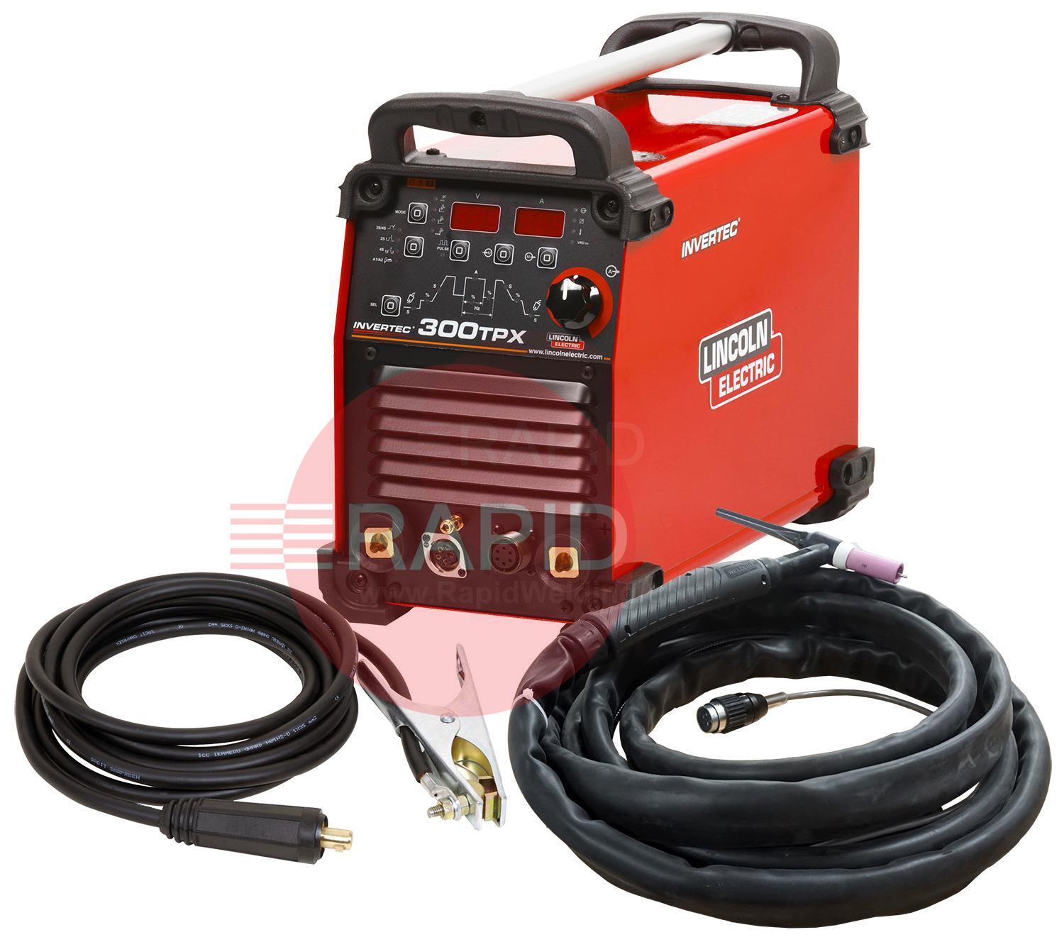 K12060-1AP  Lincoln Invertec 300TPX DC TIG Welder Ready to Weld Air-Cooled Package - 400v, 3ph