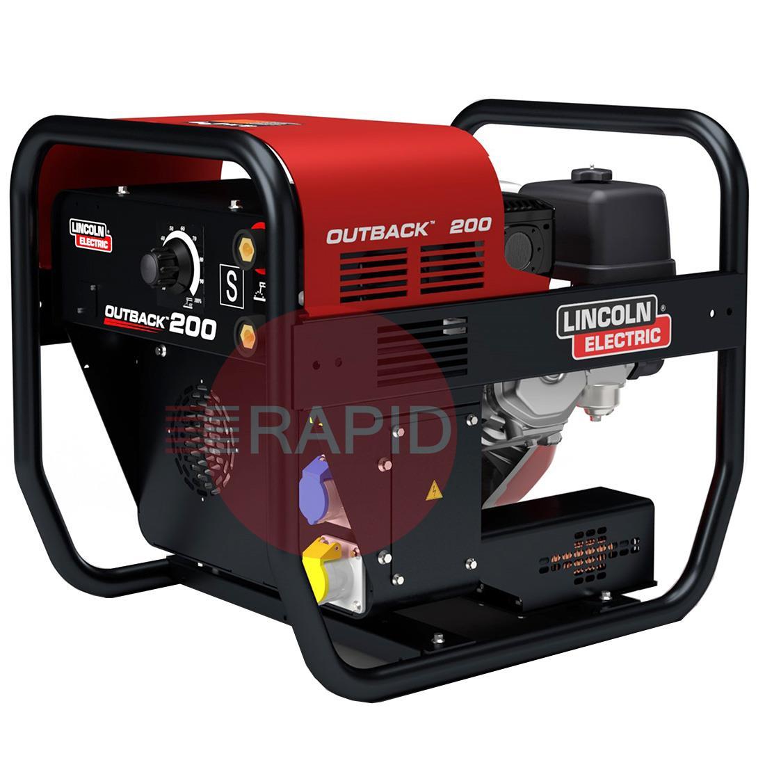 K14294-1  Lincoln Outback 200 Petrol Engine Welder Generator