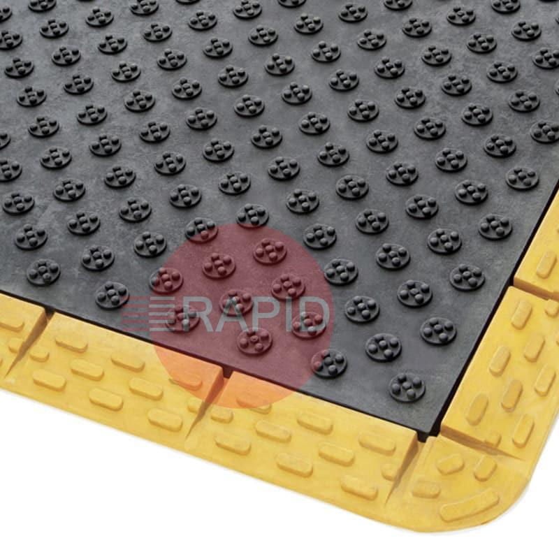 P10120-09012014-BKYL  Comfy-Grip Heavy-Duty Oil Resistant Anti-Fatigue Mat (Yellow Edge)