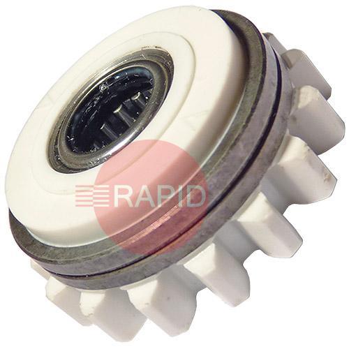 W001048  Kemppi Standard Upper Drive Roll  0.8 - 0.9mm V Groove. White.