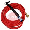 CK-CK912RSFFX  CK9 Flex Head Gas Cooled TIG Torch with 1pc 3.8m Superflex Cable, G3/8 Machine Connection, 125 Amps @100% Duty Cycle.