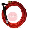 CK-CK9V25RSFRG  CK9V Gas Cooled TIG Torch with 1pc 7.6m Superflex Cable & Gas Valve, G3/8 Machine Connection, 125 Amps @100% Duty Cycle.